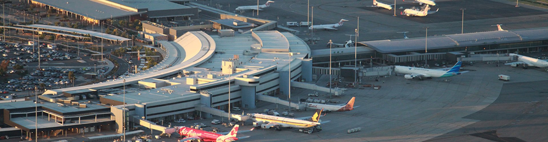 Runway view sunset at Perth International Airport