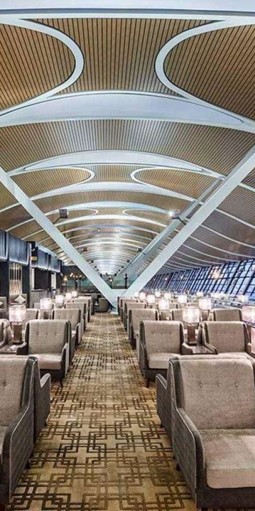 Quiet lounge corner with city view