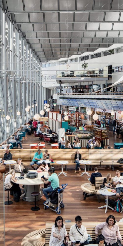 Calm lounge interior at Arlanda Airport