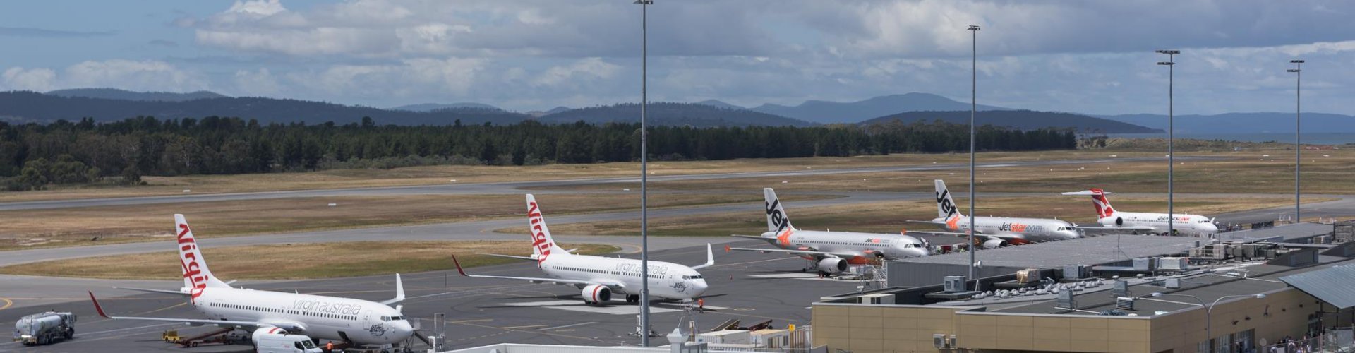 Runway-view sunset at Hobart Intl Airport
