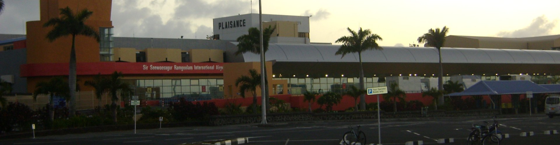 Runway-view sunset at Mauritius - Sir S Ramgoolam Airport