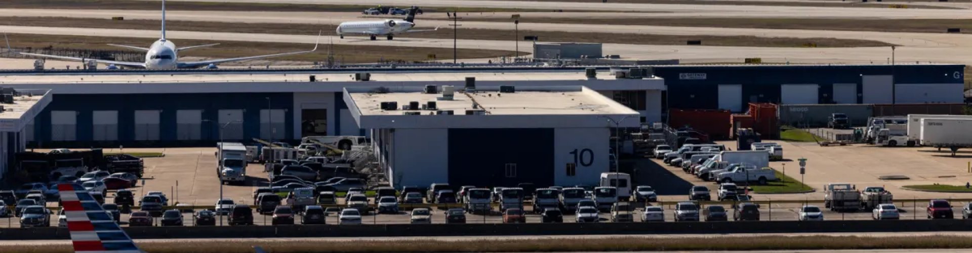 Runway-view sunset at George Bush Intercontinental Airport