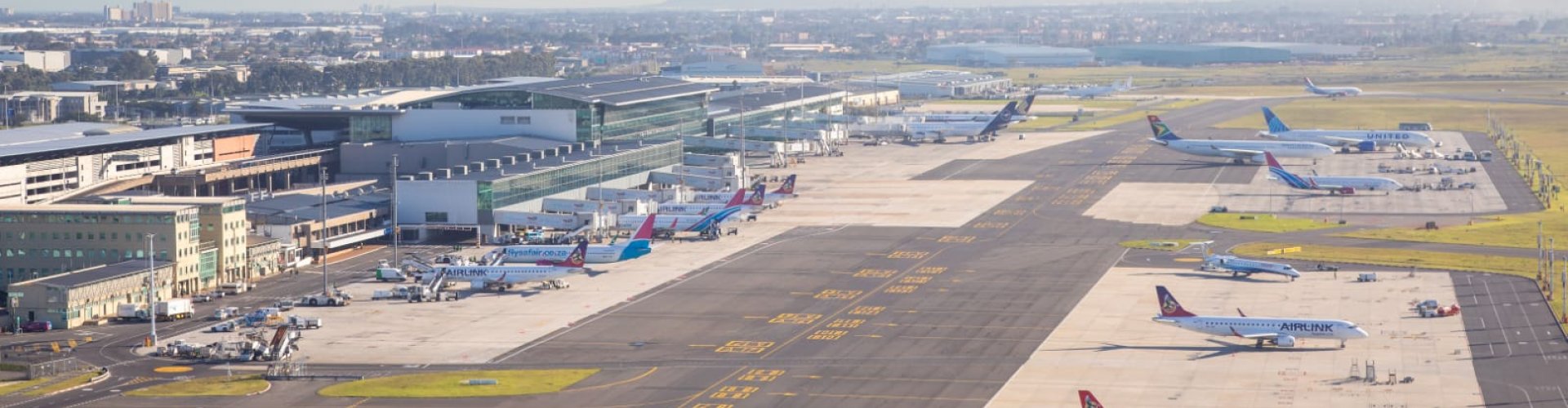 Runway view at sunset, Cape Town Airport