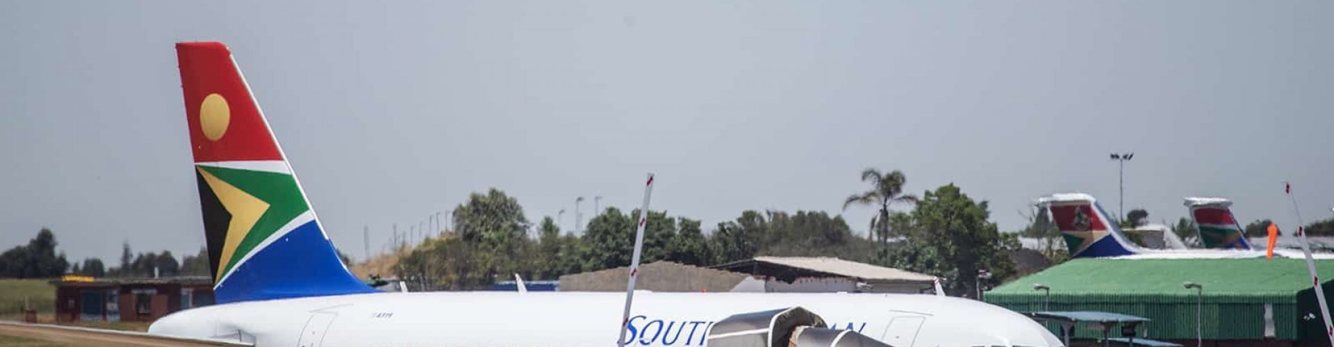 Runway sunset at O. R. Tambo Airport