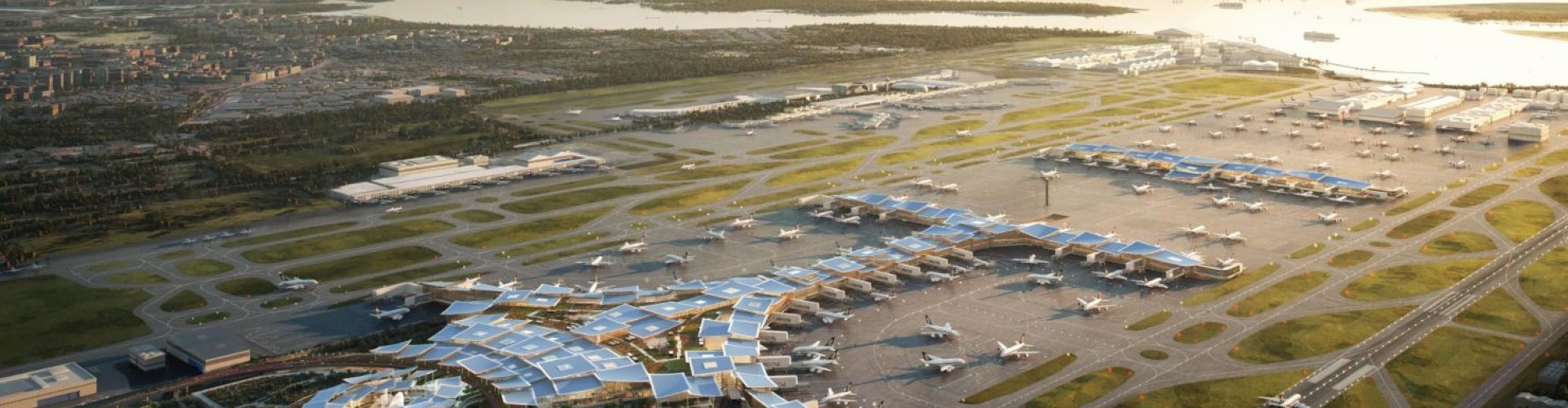 Runway view sunset at Changi Airport