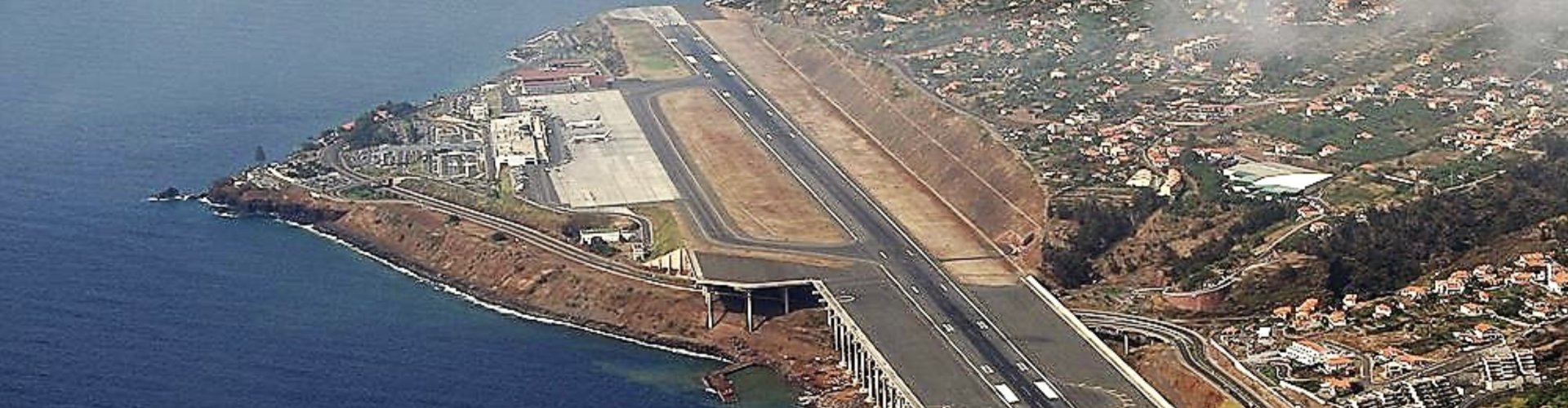 Runway sunset view Madeira Funchal Airport